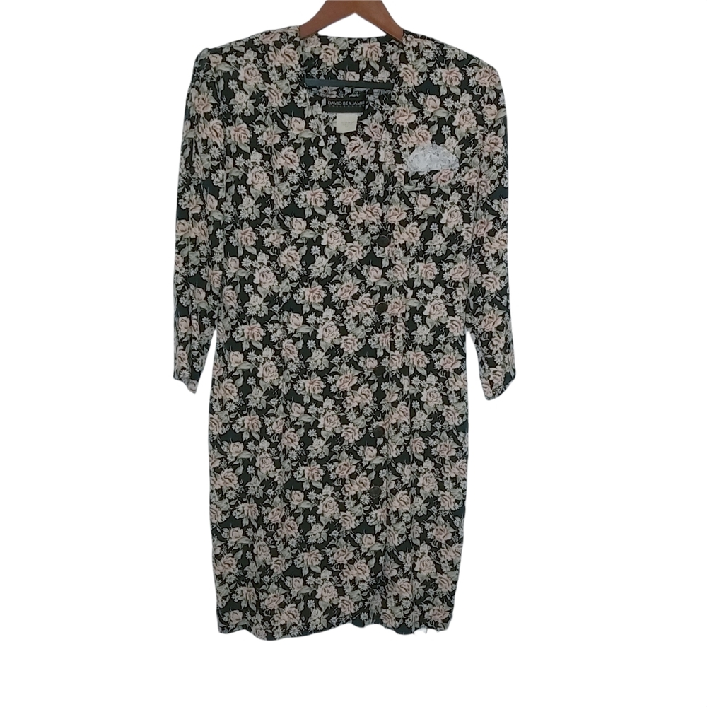 David Benjamin 12 Vintage Black Roses Dress